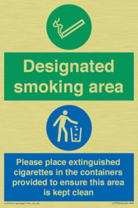 Designated smoking area
Please place extinguished cigarettes in the containers provided to ensure this area is kept clean